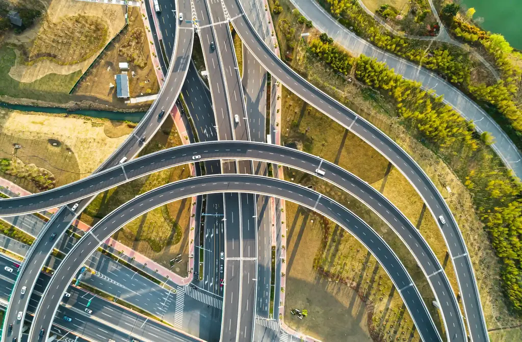 Autobahn Straßennetz von oben